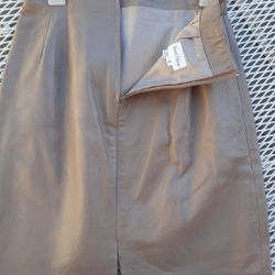 Lambskin Skirt 1980's  Size 10 Biege 