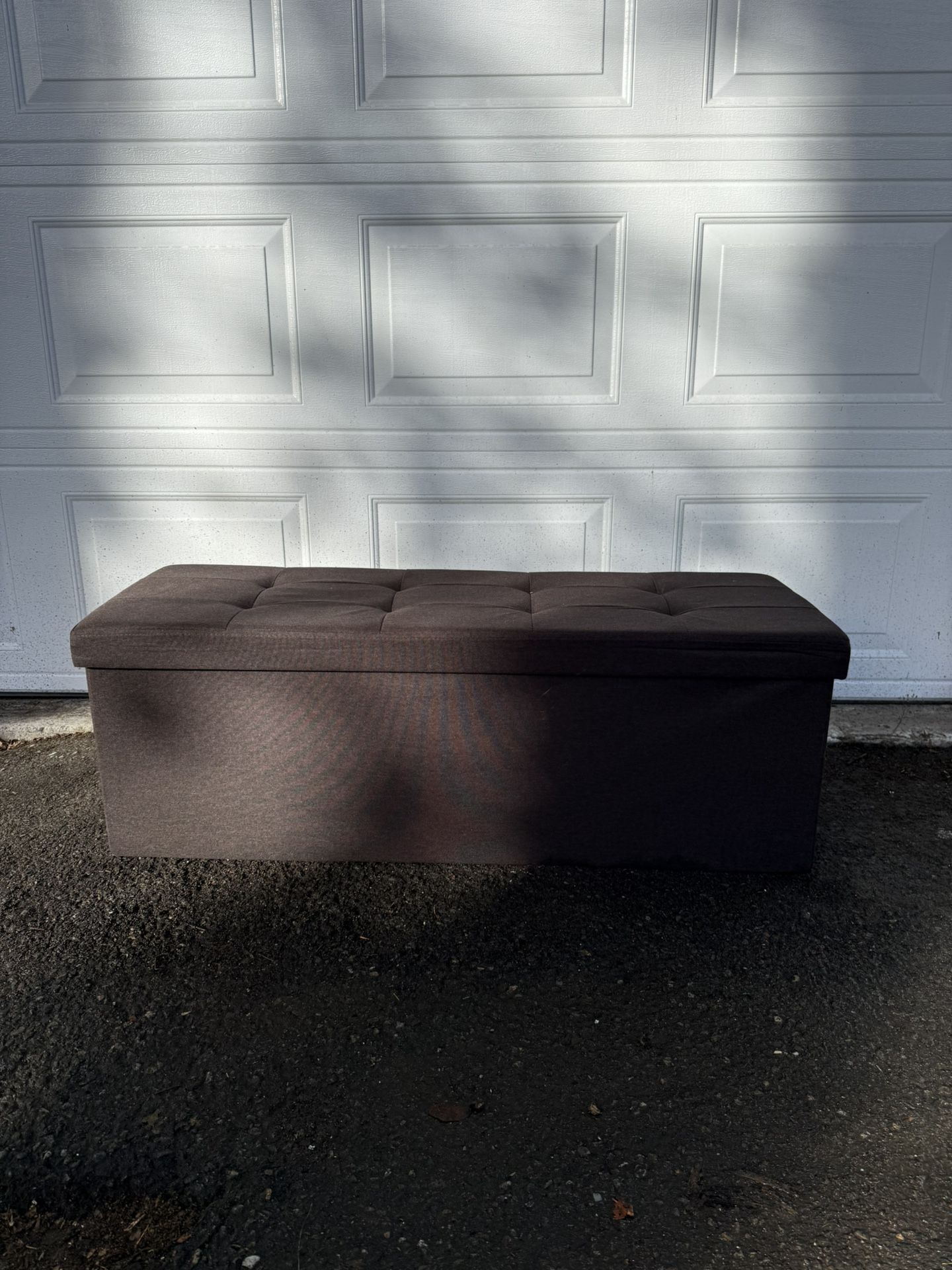 SONGMICS 43" Storage Ottoman Bench Ottoman with Storage Footstool Hold up to 660 lb for Bedroom Living Room Brown