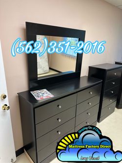 Eight drawer black with mirror new chest cajonera Comoda espejo