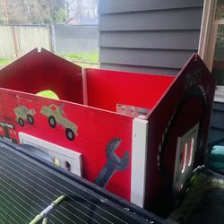 Wooden Playhouse With Shingled Roof 