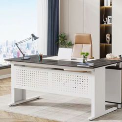 63" Executive Desk , grey/white, brand new (Only Table) $70 