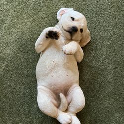 Rare 1997 “Sandra Brue” Sandicast yellow Lab pup sculpture.