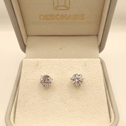 3ct Lab Grown Diamond Studs IGI Certified Platinum Round Modified Brilliant