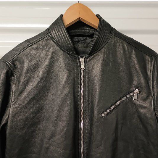 DIESEL BLACKGOLD Leather Jacket Size/48 (M)/Sheep Leather/BLK/ Zip. 
