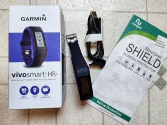 Garmin VívoSmart HR+ Plus fitness GPS activity tracker purple + 5-pack screen protector