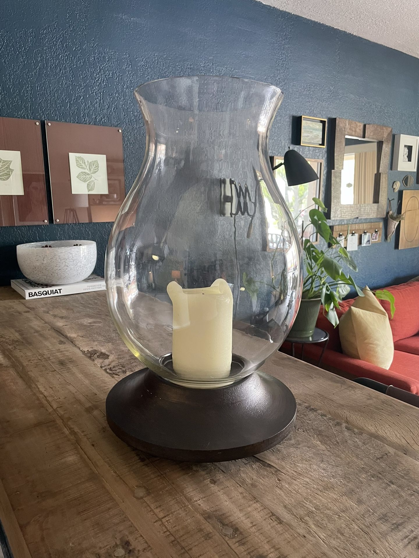 Pottery Barn Hurricane Glass Candle Holder