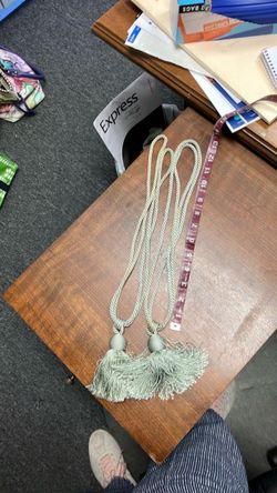 Sage Green Tassel Curtain Tieback Pair