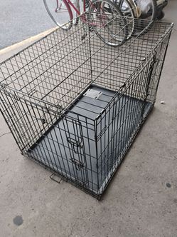 42-in foldable dog crate with double door.