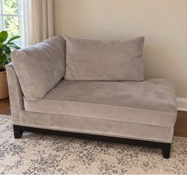 Light Gray Nailhead Chaise Lounge