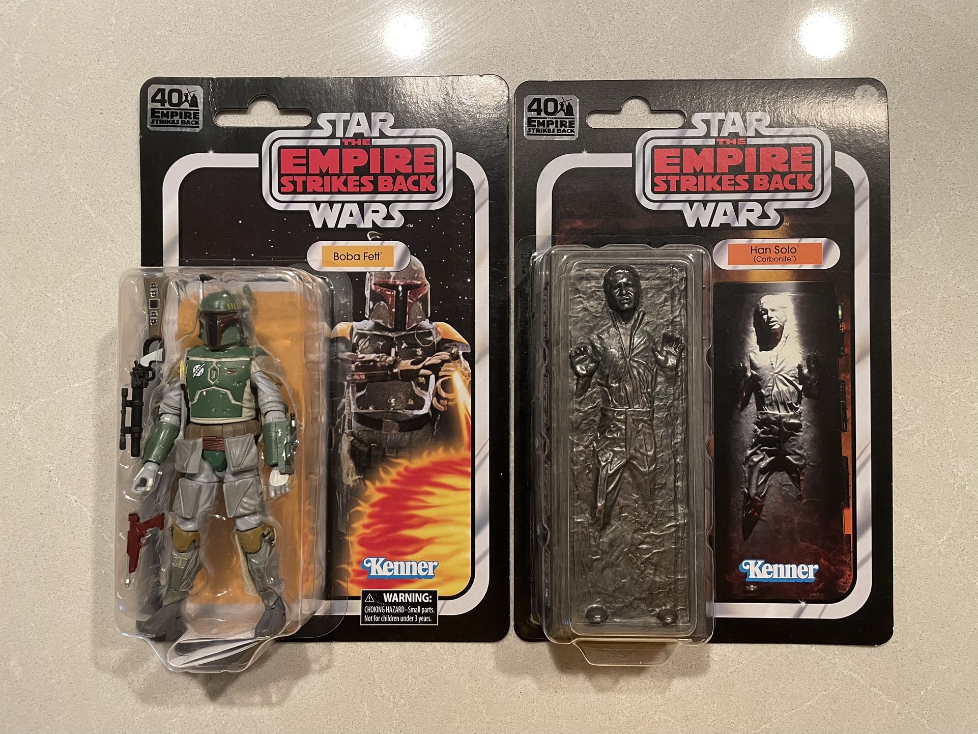 Boba Fett & Han Solo Carbonite Vintage 6” Black Series *MINT* Star Wars Empire Strikes Back 40th Anniversary E8080 E9926 Hasbro