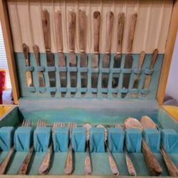 Vintage 1930s Silverware Chest Case ONLY Flatware Gone Jewelry  Box Silver Display Case