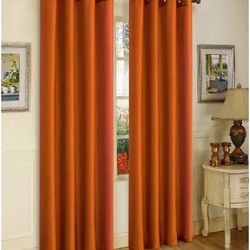 Orange Black Out Curtains - Full Length