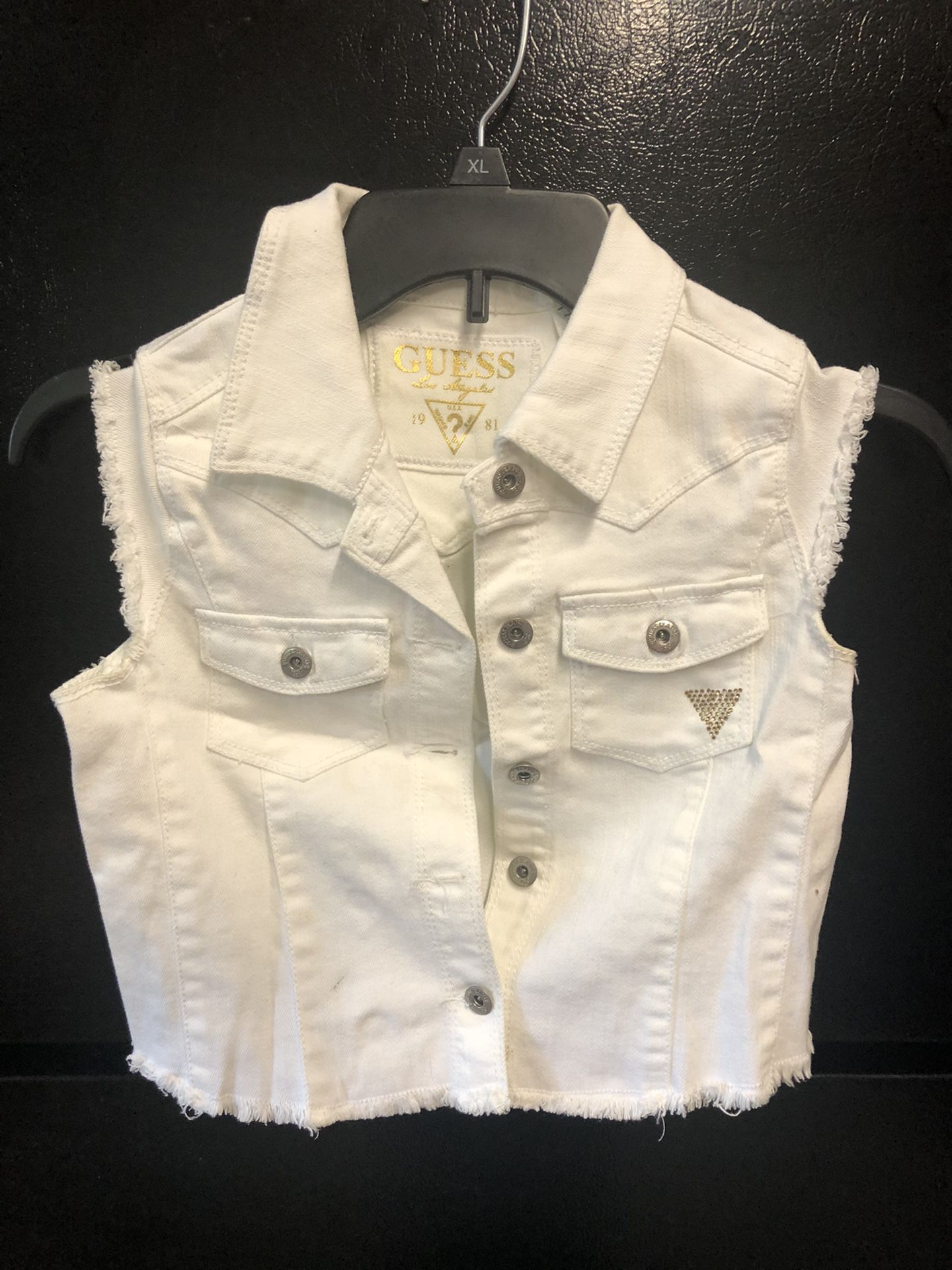 Girls size 10 guess white vest and summer and winter clothes for kids all ages and men’s and women’s and juniors. Let me know what you’re looking for