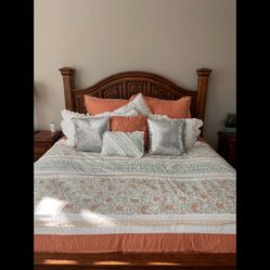 Solid Oak Bassett Bedroom Set – 6 Pieces – Excellent Condition