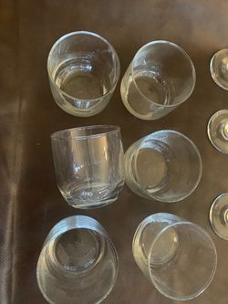 Set of Clear Glass Rocks Glasses