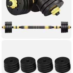 GYM Adjustable Dumbbell Set 22 44 66 88lb Weight Barbell Plates Home Workout