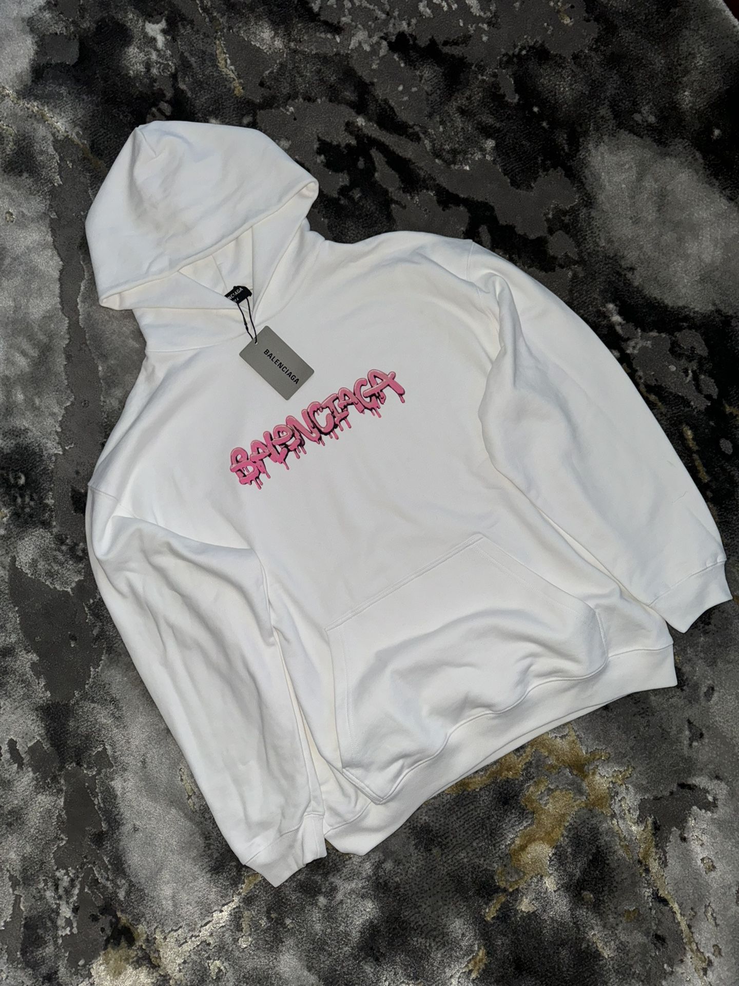 Balenciaga Hoodie White/pink Brand New 