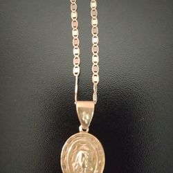 GOLD VIRGIN MARY PENDANT CHAIN