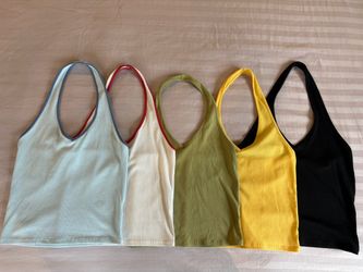American Eagle Ribbed Crop Tank Tops – Set of 5
