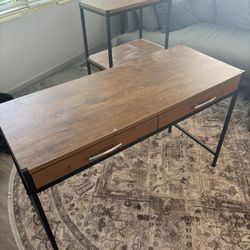 Matching wooden desk + 3-shelves