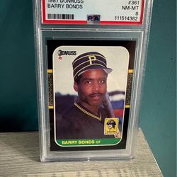 87 Donruss Barry Bonds Rookie PSA 8 Graded Baseball Card