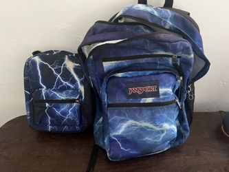 JanSport Big Student Backpack Lightning Print + Mini Bag