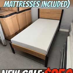 NEW TWIN SET (FRAME + MATTRESS INCLUDED)