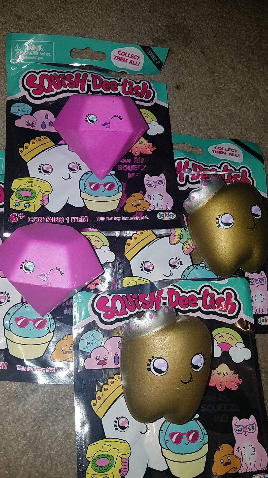 Squish-dee-lish Diamond & Tooth squishies