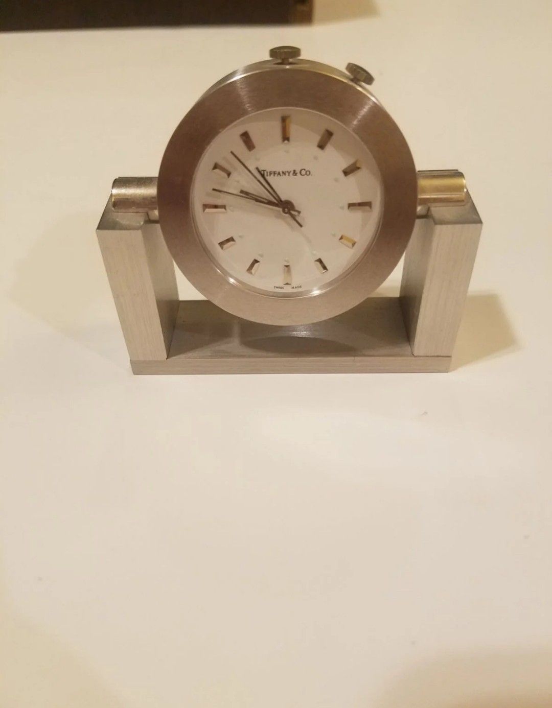 Tiffany & co small clock swiss made Heavy brass table clock