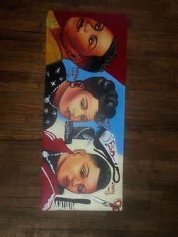 Hand painted African Barbershop Folk Art
