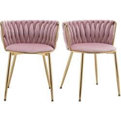 Pink Velvet Accent And Dinning Chairs