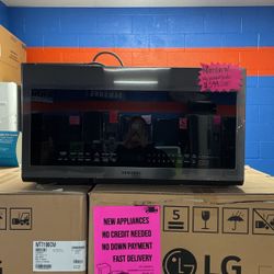 BLACK STAINLESS STEEL SAMSUNG MICROWAVE OVEN 