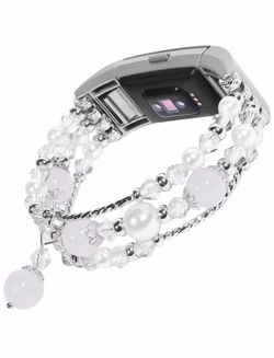 Imymax For Fitbit Charge 2 Bands for women sport Handmade Bracelet wristband for Fitbit Charge 2 Smart Watch(White)