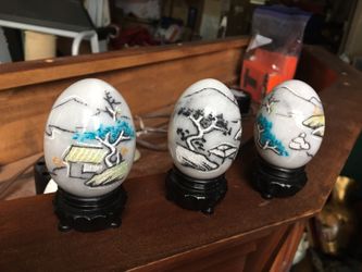 Japanese Marble Engraved Eggs