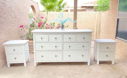 White dresser + nightstands