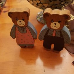 2 Hand Painted Bears