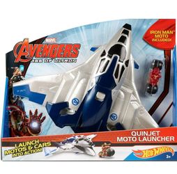 Rare- Hot Wheels Quinjet Moto Launcher Marvel Avengers Age of Ultron NEW!! 
Includes Iron Man Moto!