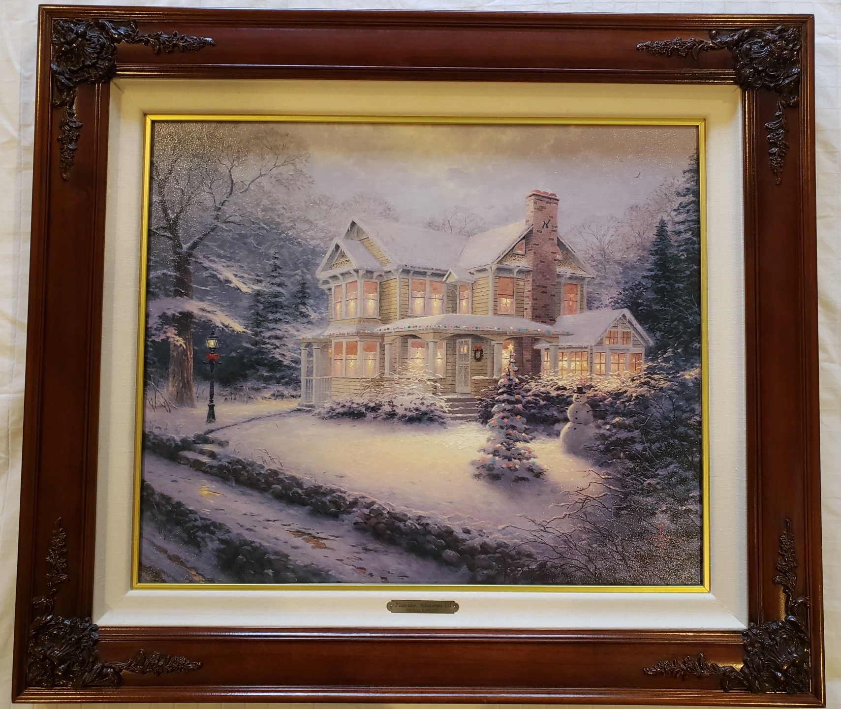 Thomas Kinkade Victorian Christmas III Lithograph Canvas Signed