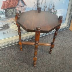 Vintage small plant stand side table 16 by 12