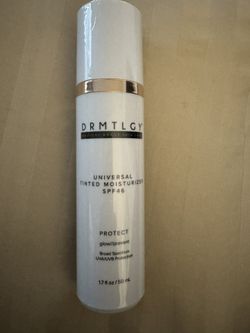 DRMTLGY Universal Tinted Moisturizer SPF 46, a medical-grade skincare product designed to protect, glow, and prevent sun damage. 