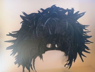 Large Black Feather Masquerade, Mardi gras Mask