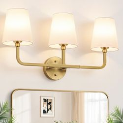 Lamp For Bathroom With 3 Gold Lights 
