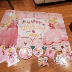  Princess Peach Birthday Party Supplies,
