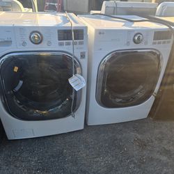 Lg Washer And Dryer Set Electric Extra Large Capacity 30-day Warranty 