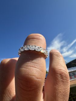 Neil Lane Lab Created Diamond Band Engagement Ring 14k White Gold SIZE 6.75