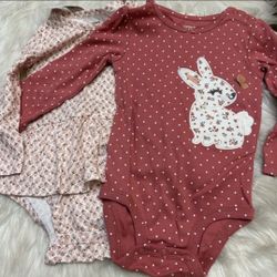 BUNNY FUN (4) PIECE SET NEW SIZE 3 Months 