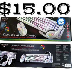 Gamer Keyboard, Mouse, Head Set