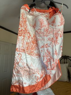 Women’s Bathing Suit One Price Orange And White