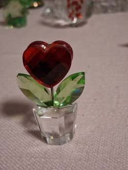 Swarovski Crystal hart flower