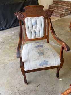 Old chair with metal wheels
